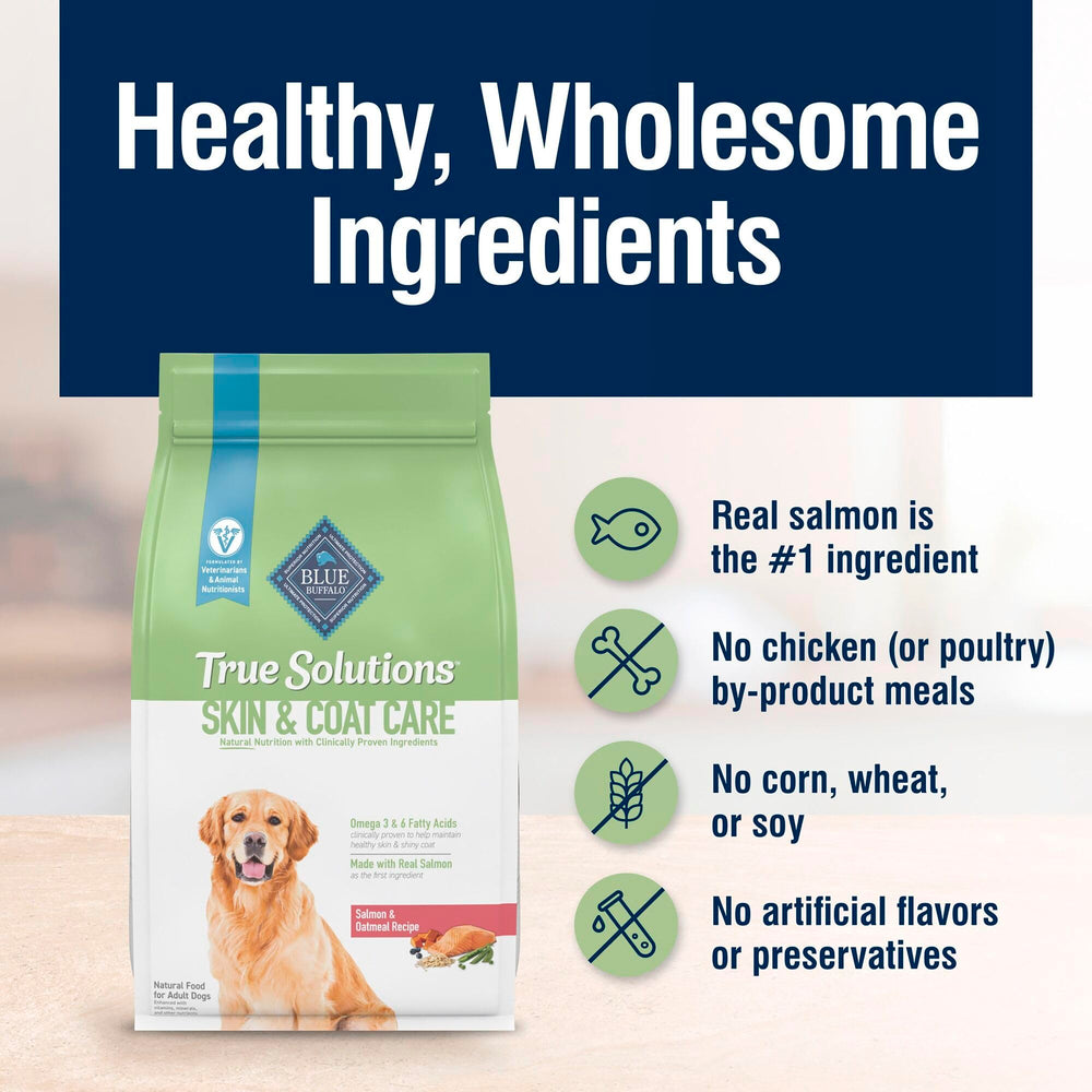 Blue Buffalo USA-made label on healthy dry dog food