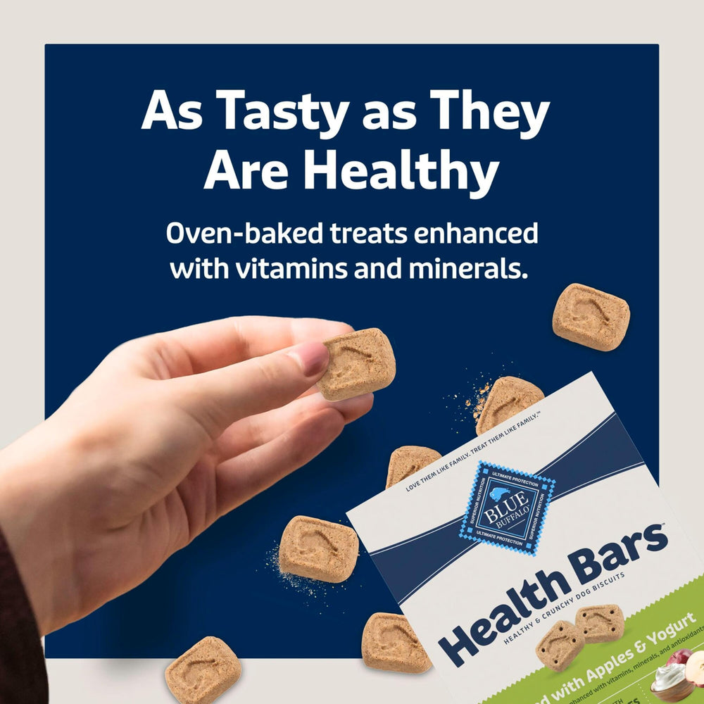Blue Buffalo Health Bars apples and yogurt aroma appeals to dogs.