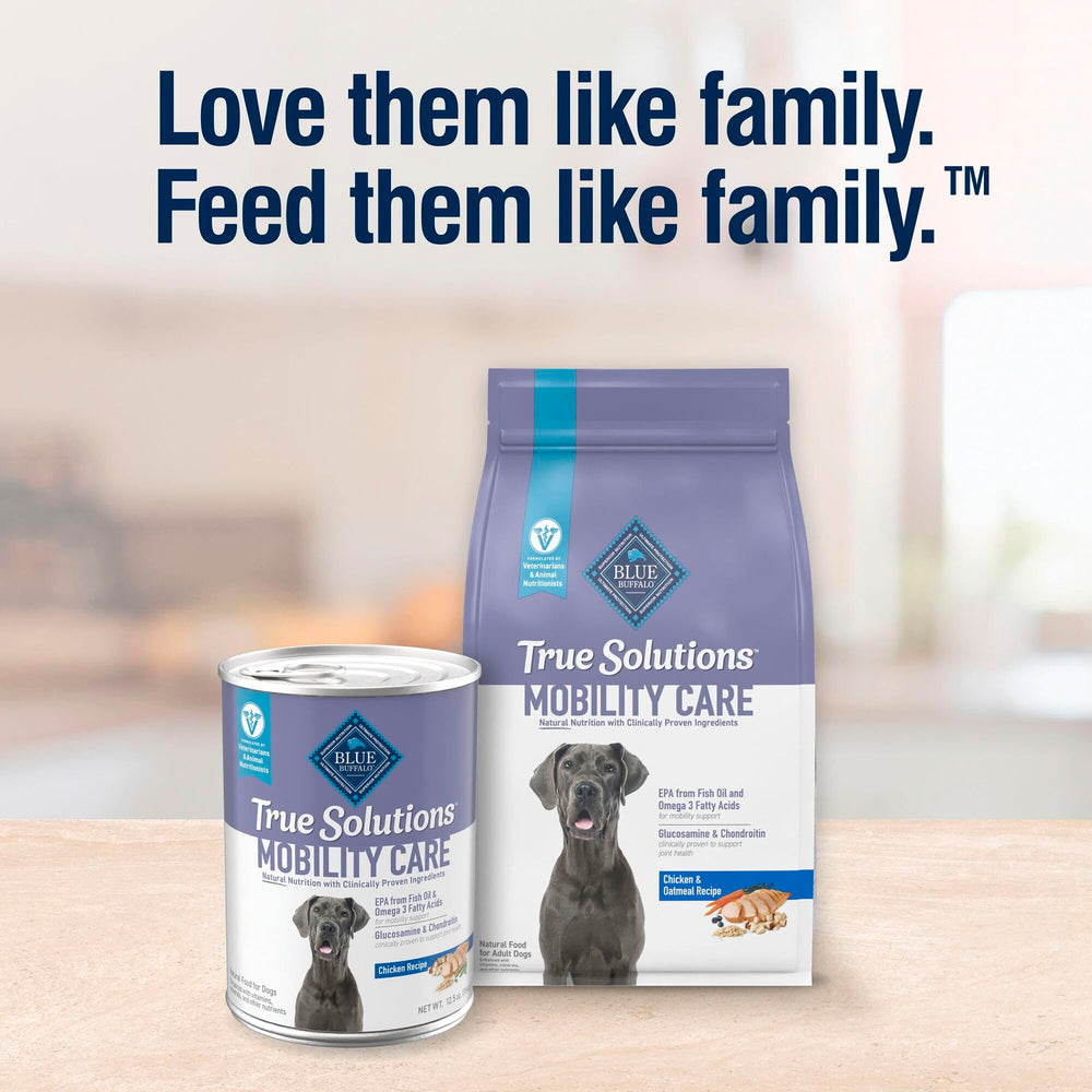 Blue Buffalo Mobility Care comes in a twelve-can pack for convenient meals.
