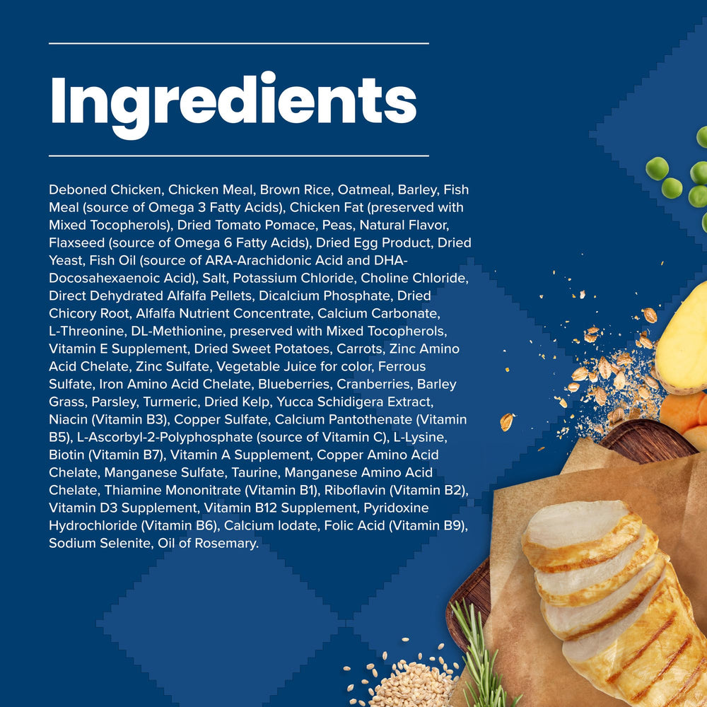 Blue Buffalo natural ingredients label highlights premium nutrition without by-products.