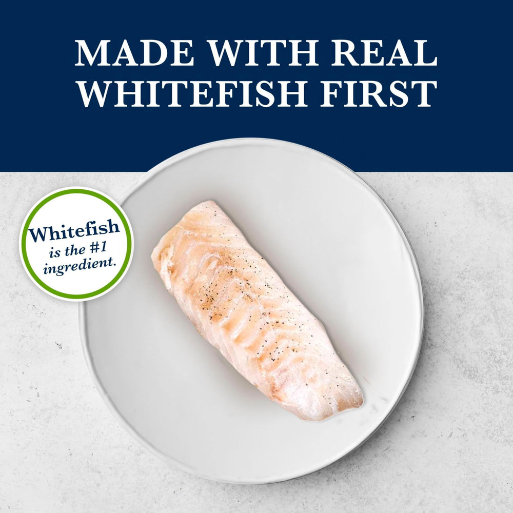 Blue Buffalo no-chicken-by-product meals highlights clean ingredient list for sensitive stomachs.