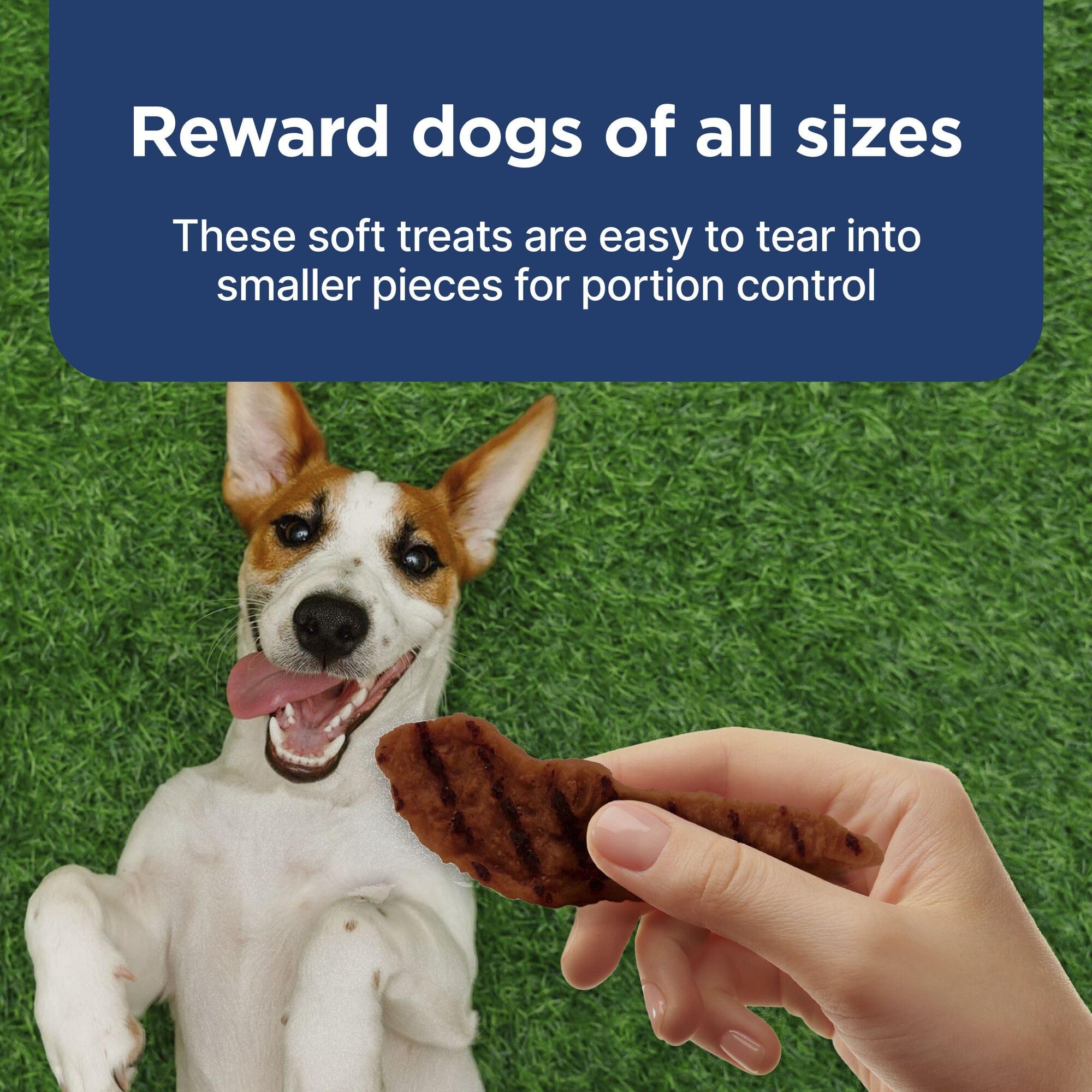 Blue Buffalo Nudges Grillers tear-ready pieces for all dog sizes.