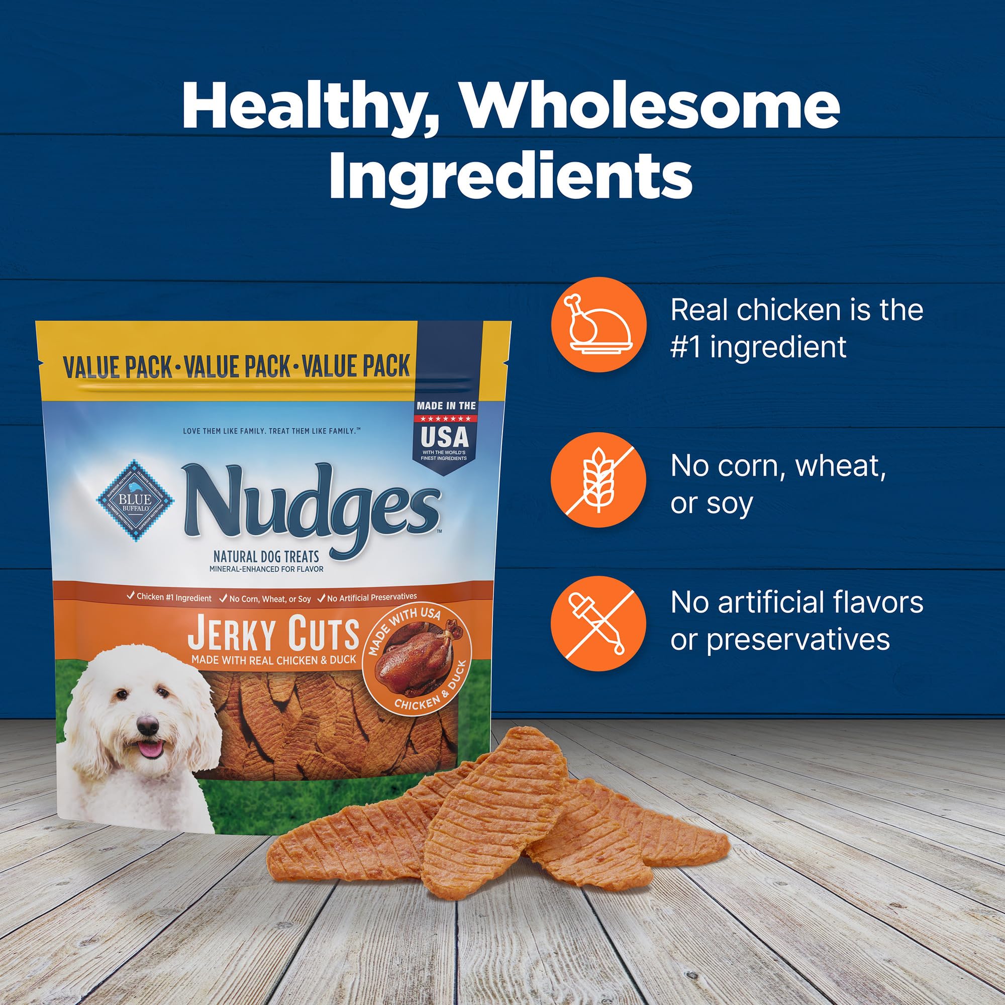 Blue Buffalo Nudges ingredient list highlights wholesome protein sources