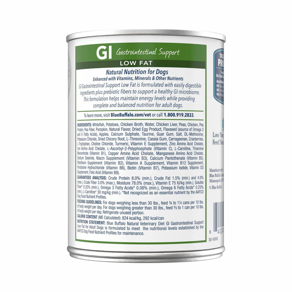 Blue Buffalo prescription formula label for veterinarian-prescribed digestive care.