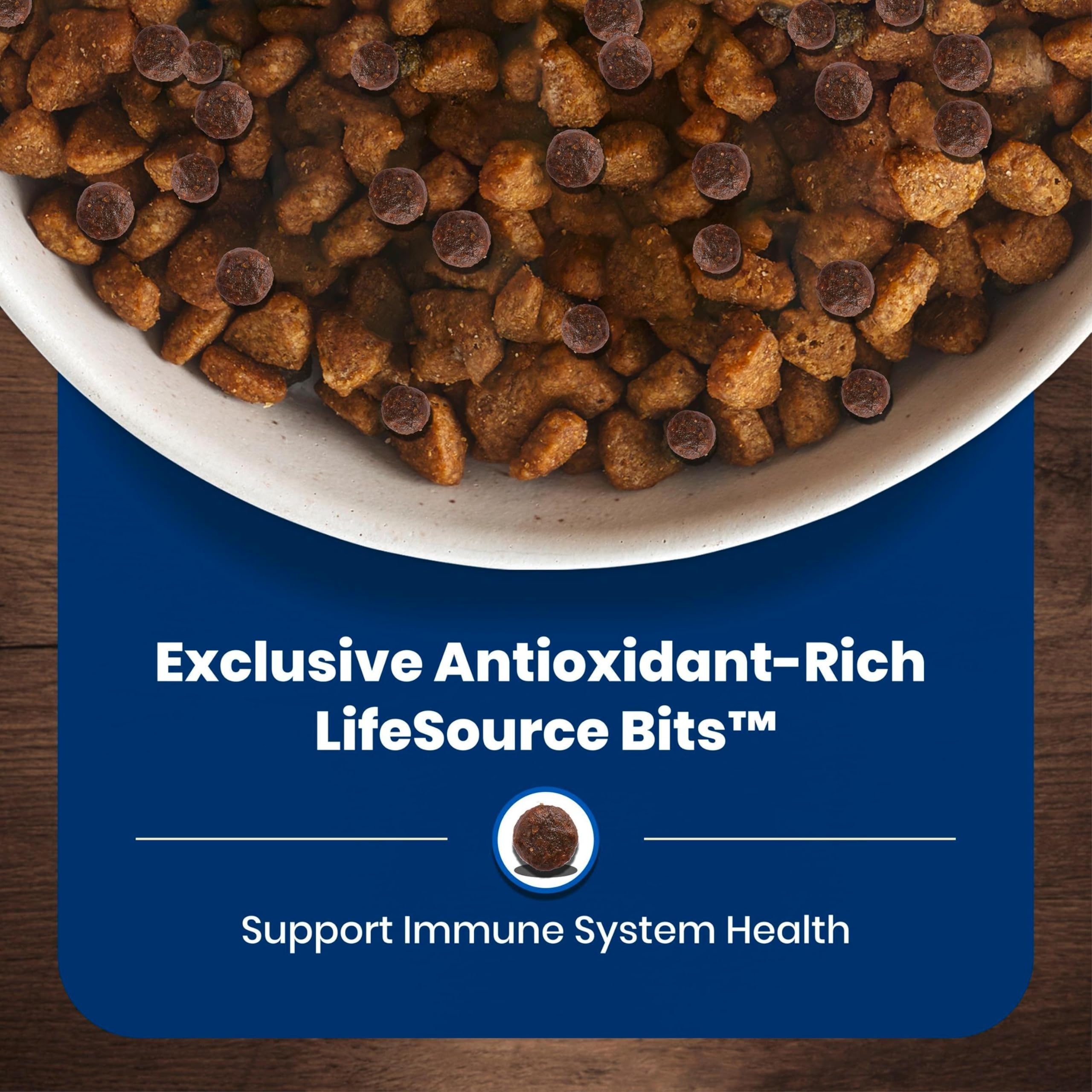 Serving suggestion with a bowl of senior dog food