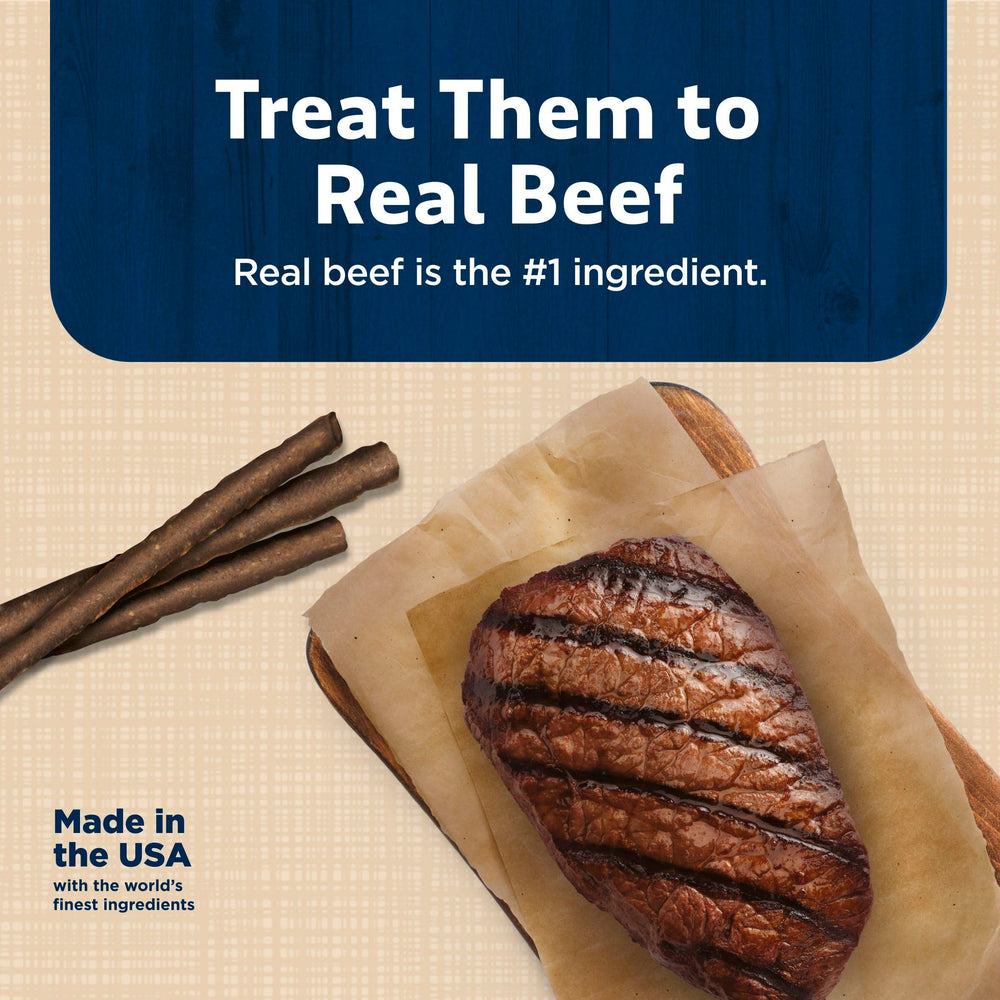 Blue Buffalo Stix beef recipe training pieces for quick rewards.