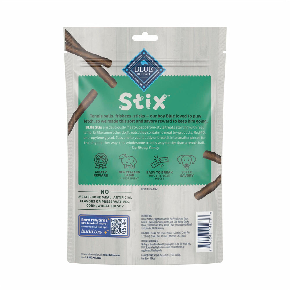 Blue Buffalo Stix Pepperoni-Style Treats entice dogs with tender meat.