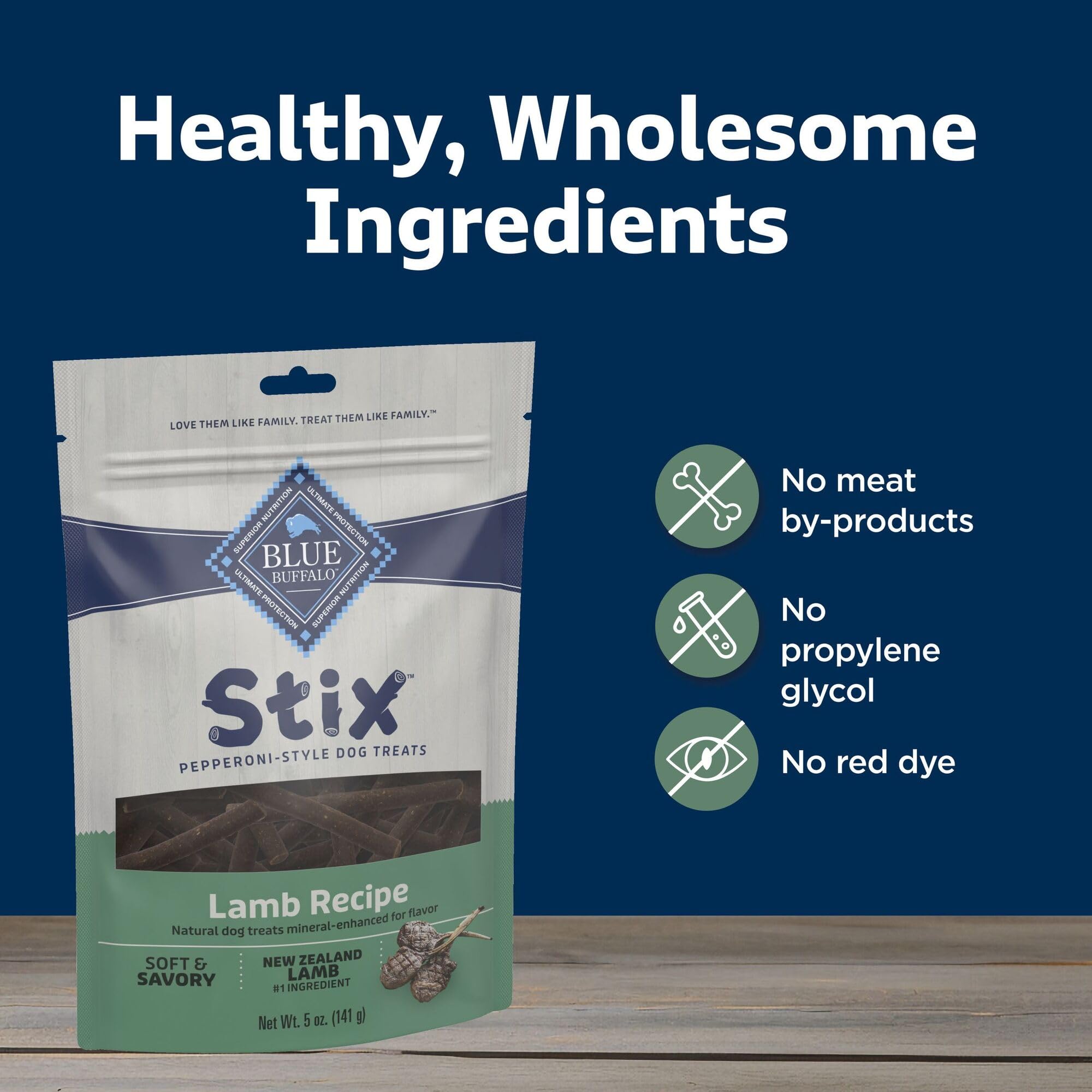 Blue Buffalo Stix Packaging includes six 5 oz bags for freshness.