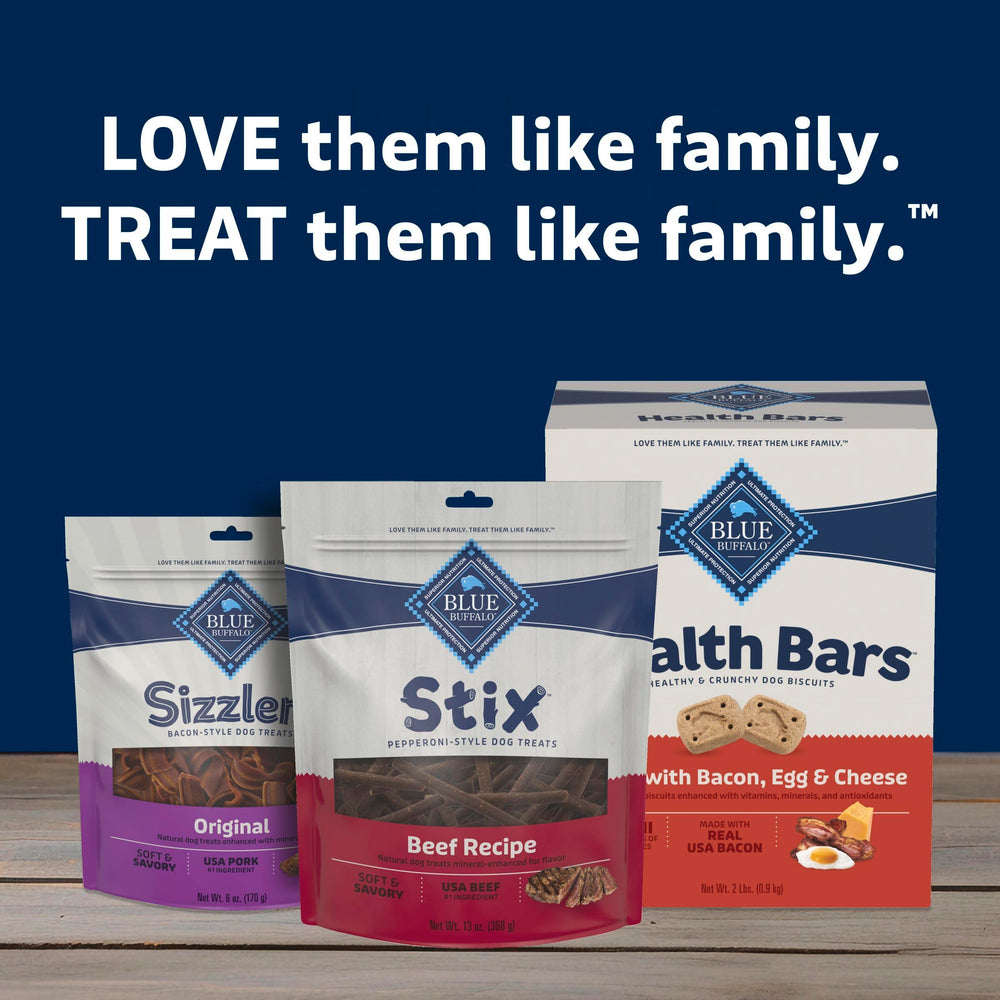 Blue Buffalo Stix six-pack bag display for bulk purchases.