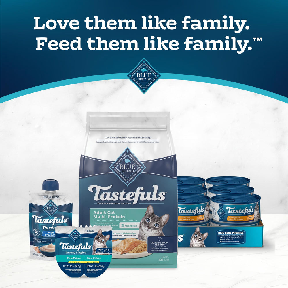 Blue Buffalo Tastefuls adult cat diet illustration.