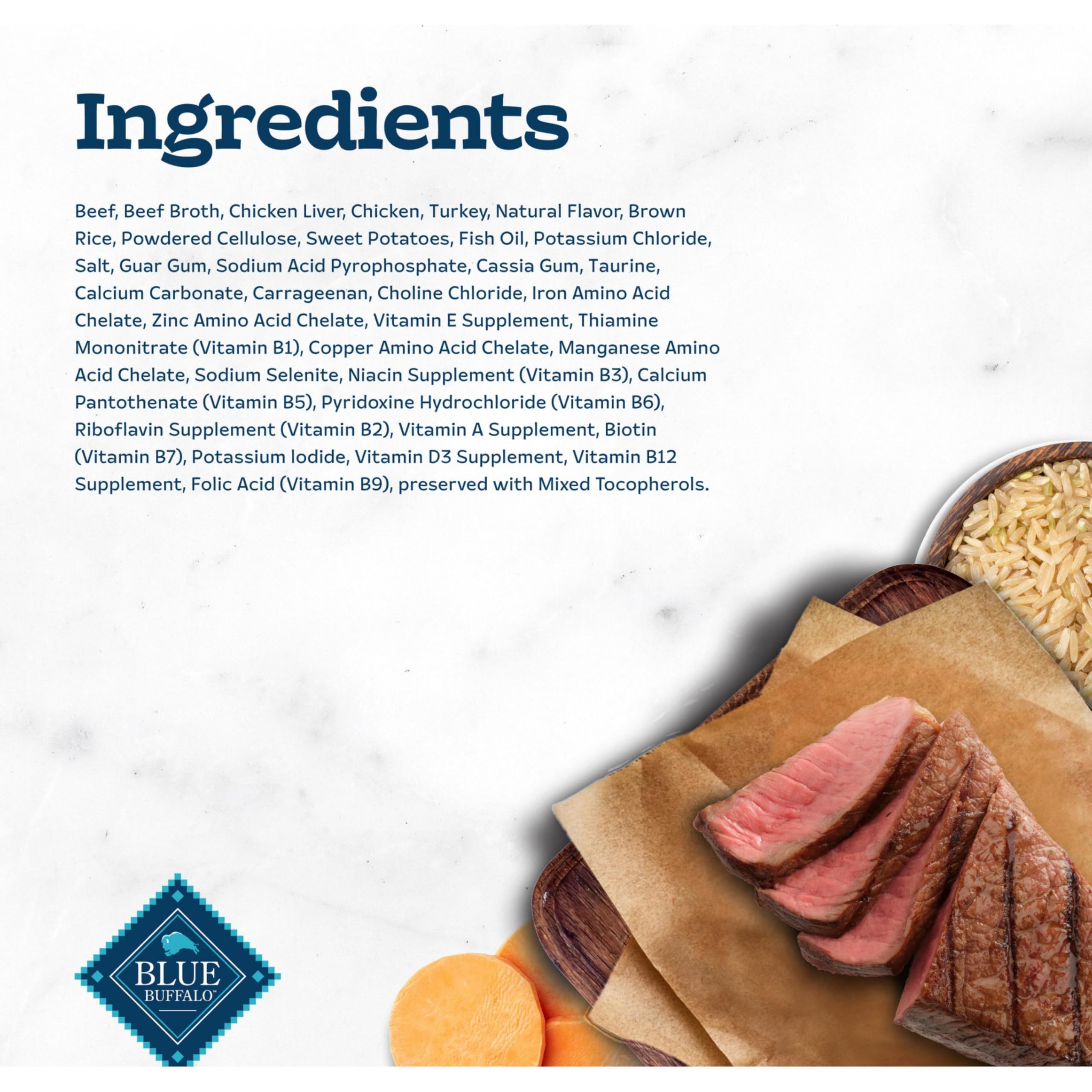 Blue Buffalo Tastefuls Beef Pate packaging-scene emphasizes natural ingredients.