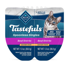 Blue Buffalo Tastefuls built-in chopper cups simplify feeding and cleanup
