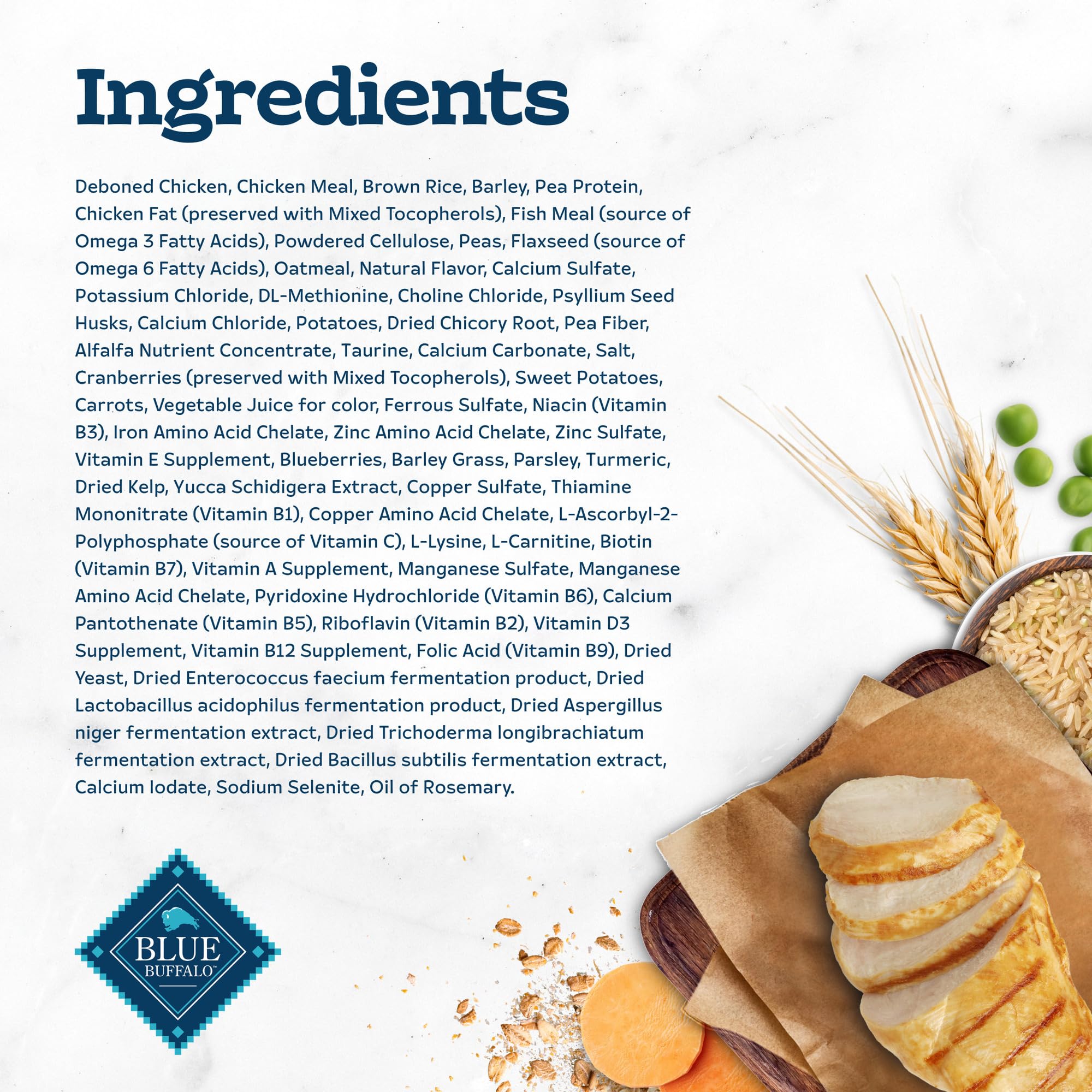 Real deboned chicken first, delivering high-quality protein as the main ingredient.