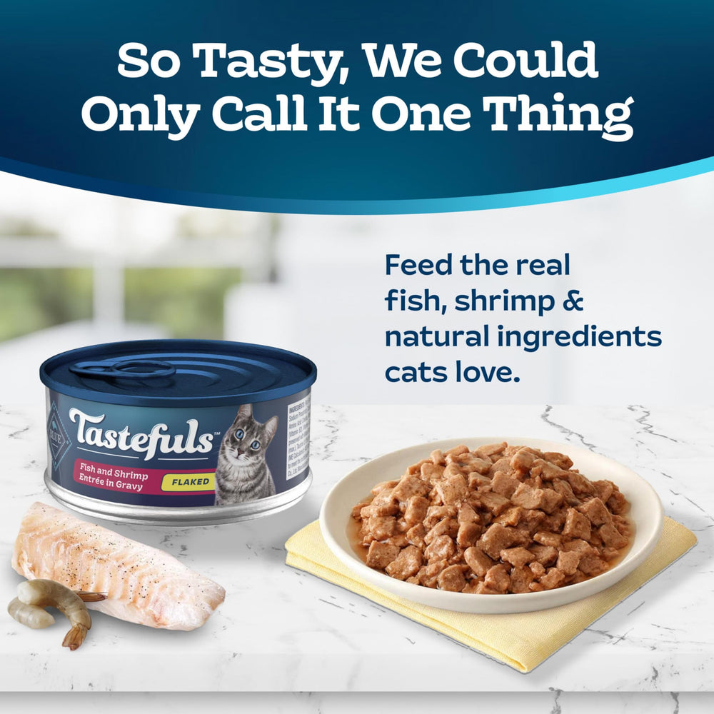 Blue Buffalo Tastefuls flaky texture close-up showing tender flakes cats enjoy.