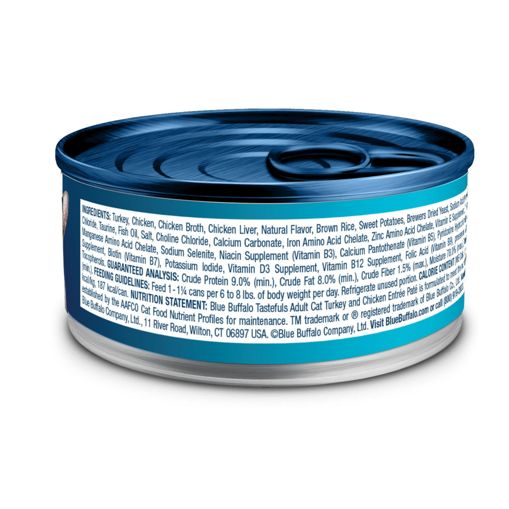 Blue Buffalo Tastefuls high-moisture-hydration visual emphasizes hydration-rich texture for cats.