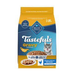 Blue Buffalo Tastefuls packaging highlights real gravy flavor for indoor cats