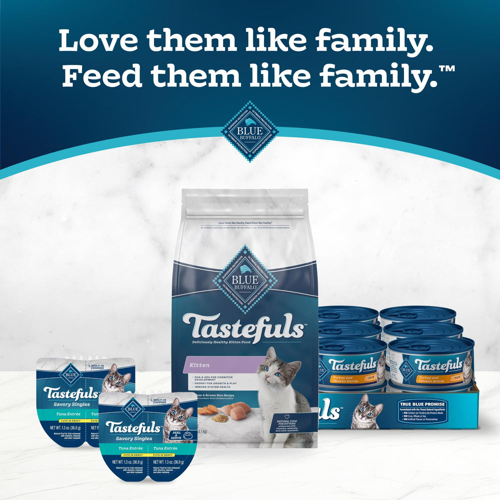 Real deboned chicken protein supports growth in Tastefuls kitten recipe