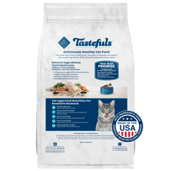 Blue Buffalo Tastefuls sealed bag highlights natural ingredients and no artificial flavors.