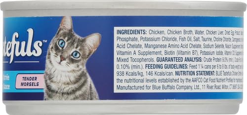 Blue Buffalo Tastefuls natural ingredients highlight brown rice and sweet potatoes.