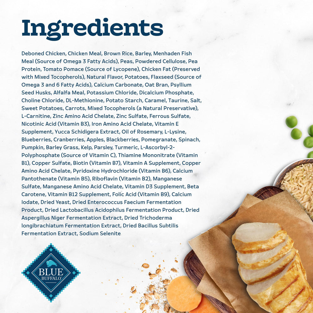 Blue Buffalo Tastefuls no-corn-wheat-soy recipe avoids common grains for sensitive stomachs