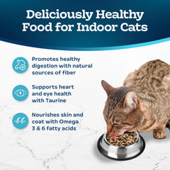 Blue Buffalo Tastefuls dry cat food, corn-free and soy-free for cleaner ingredients.