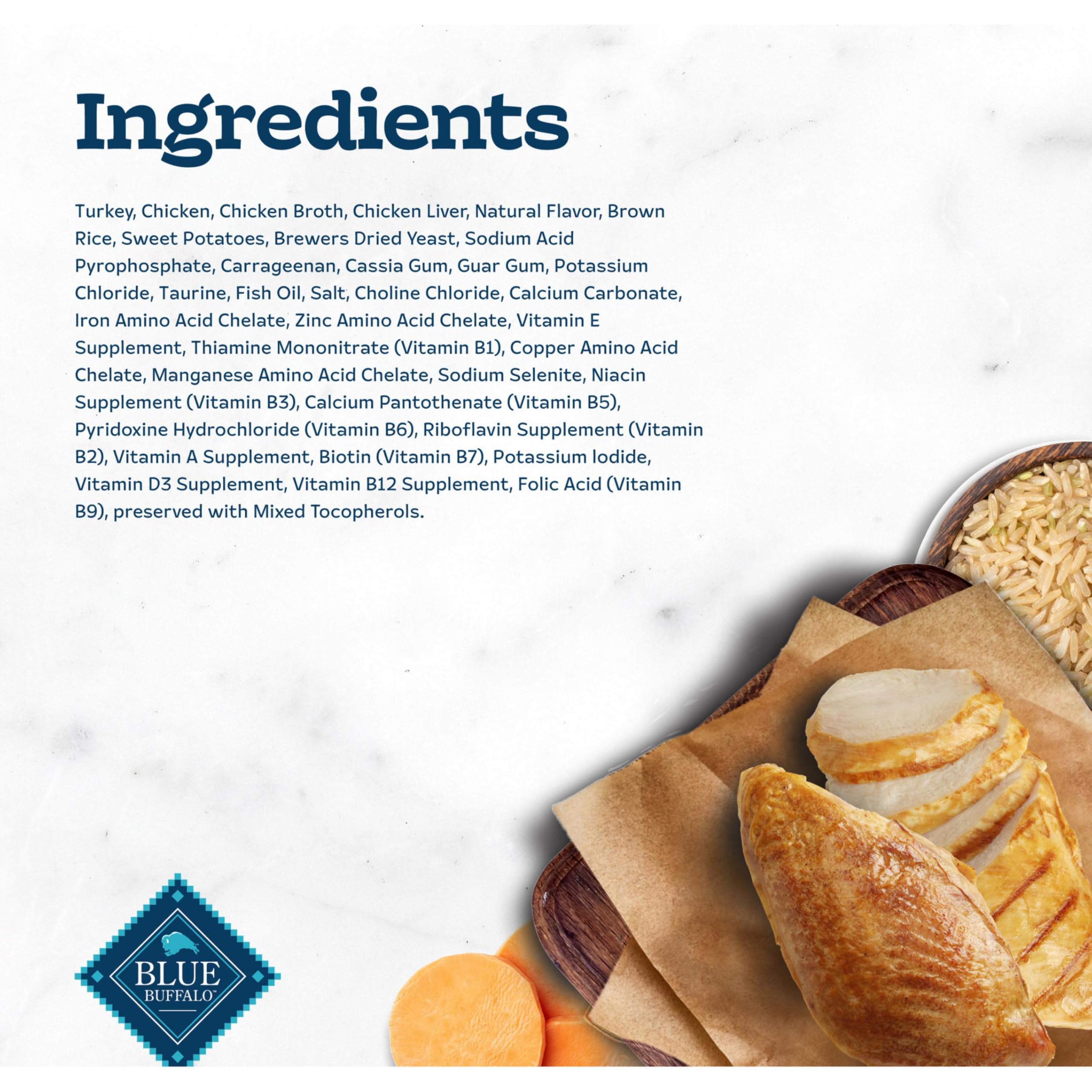 Blue Buffalo Tastefuls no-corn-wheat-soy visual marks allergen-free formulation.