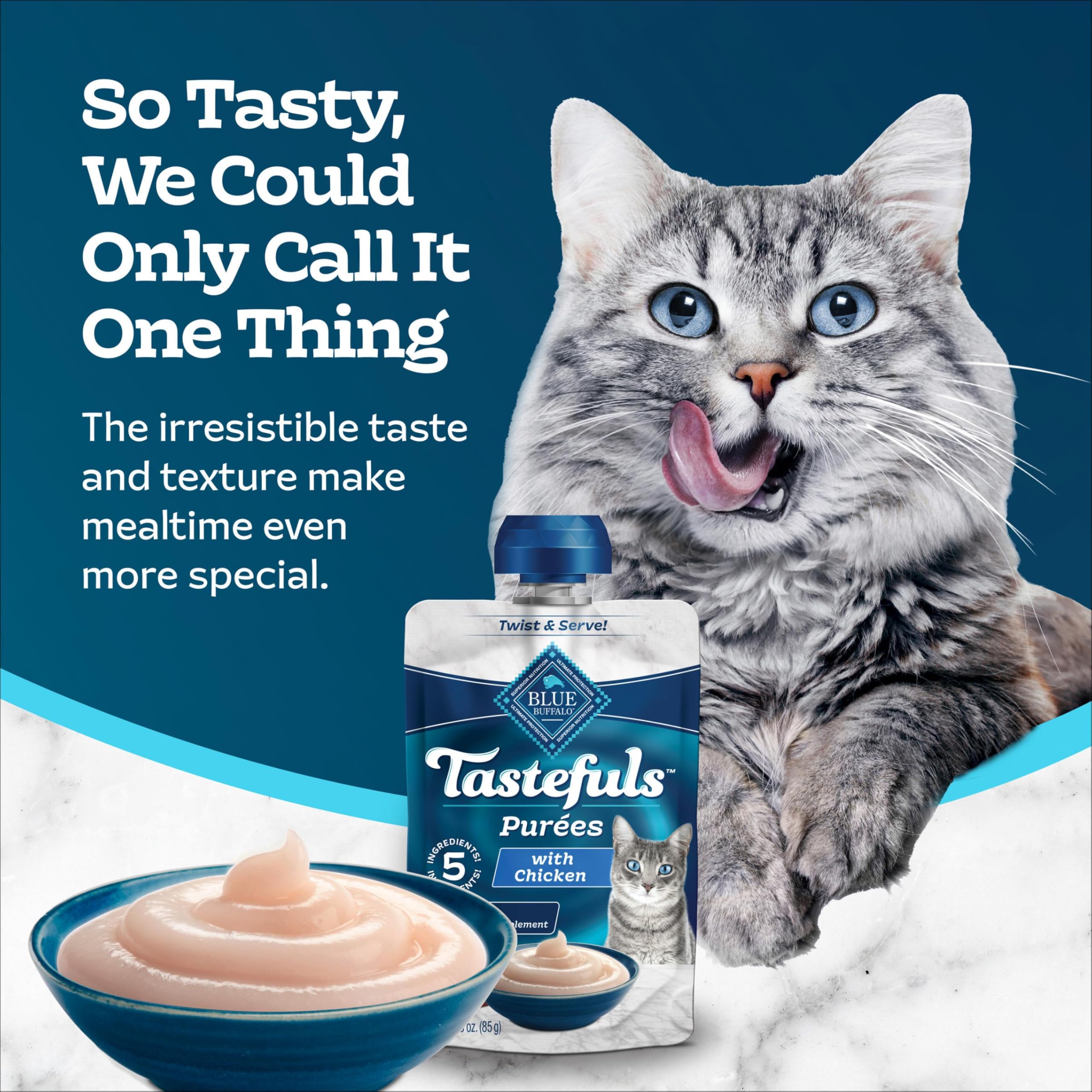 No poultry byproduct meals in BLUE Tastefuls Purees.