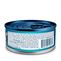 Blue Buffalo Tastefuls Ocean Fish and Tuna Entrée pate shown in cans