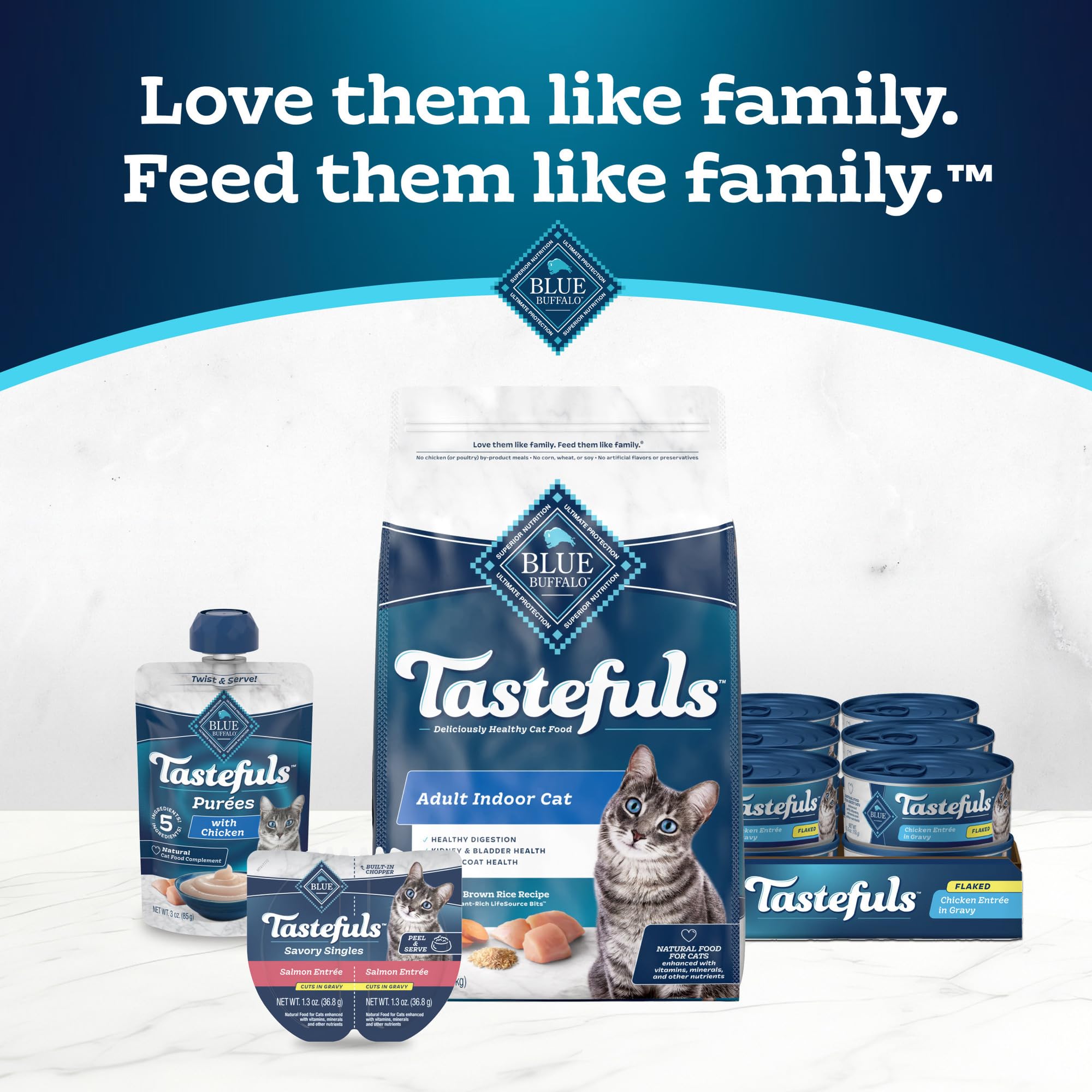 Blue Buffalo Tastefuls promotes flavorful, easy-to-serve wet food options.