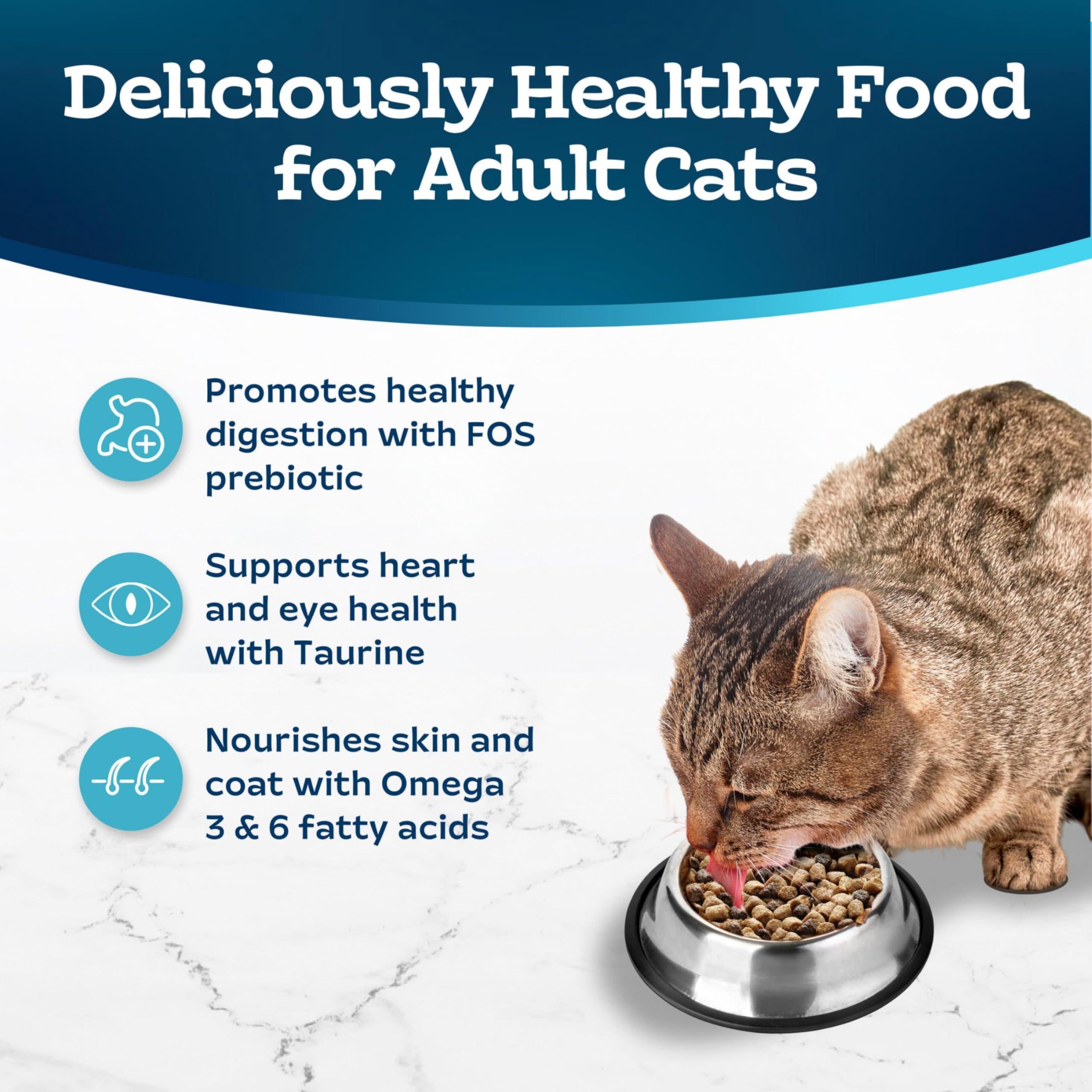 Blue Buffalo Tastefuls prebiotic fiber blend supports comfortable digestion.
