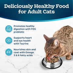 Blue Buffalo Tastefuls prebiotic fiber blend supports comfortable digestion.