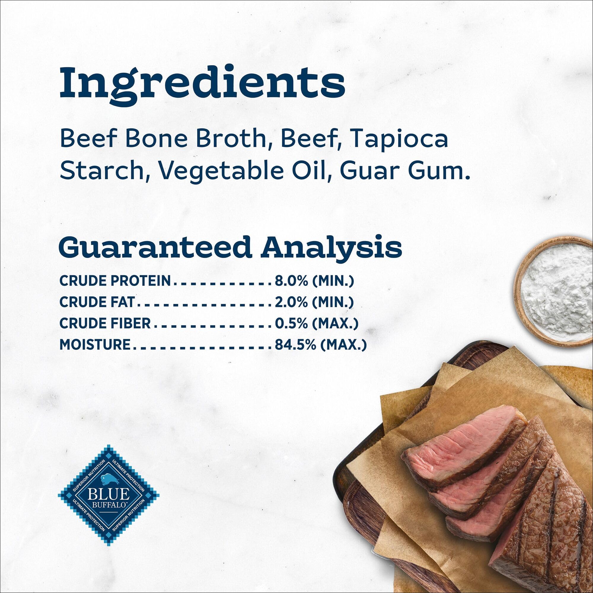 Blue Buffalo Tastefuls Purées beef provides moisture to support daily hydration