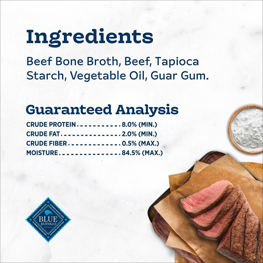Blue Buffalo Tastefuls Purées beef provides moisture to support daily hydration