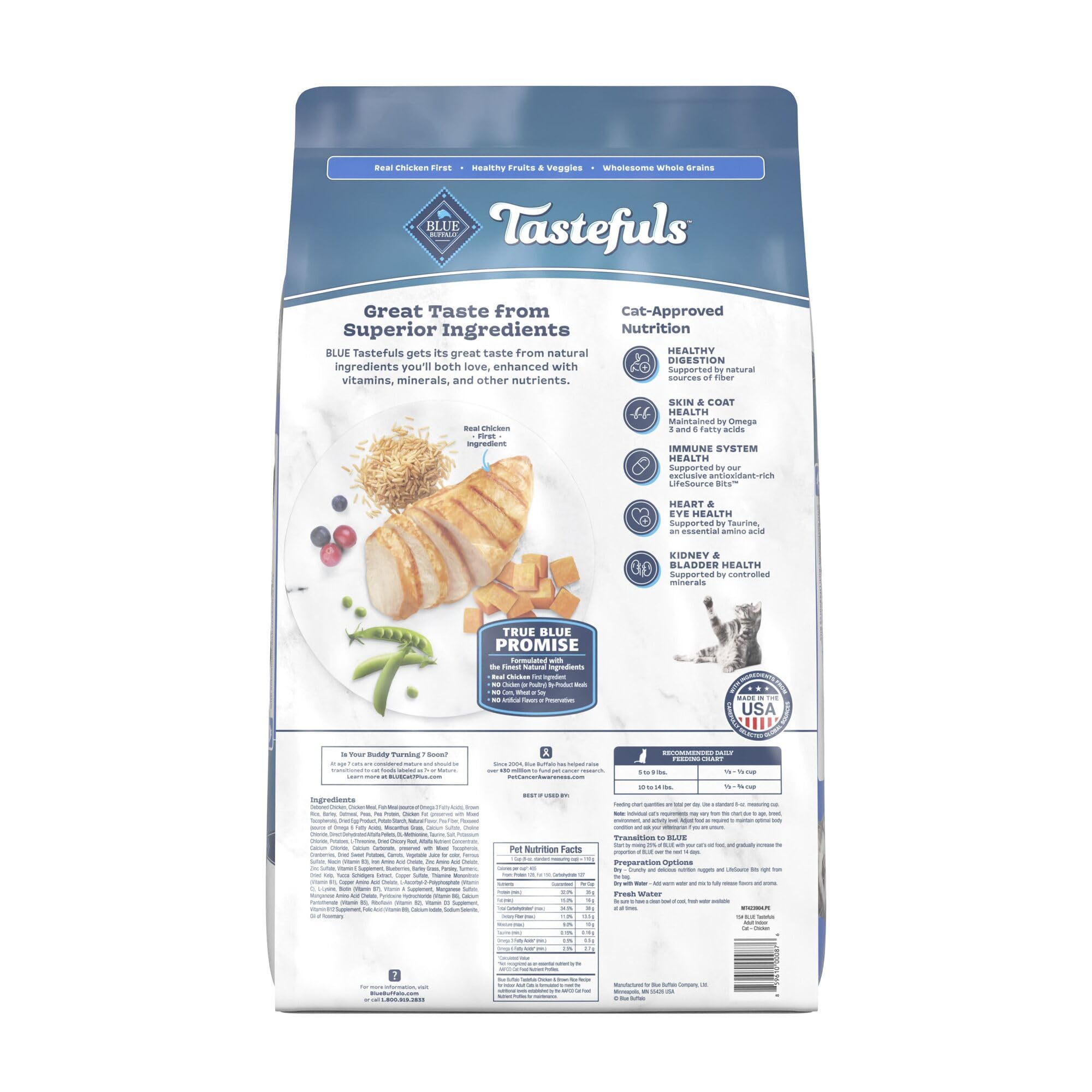 Blue Buffalo Tastefuls real chicken first close-up with premium protein