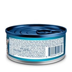 Blue Buffalo Tastefuls Salmon Entree can close-up highlighting high moisture for hydration.
