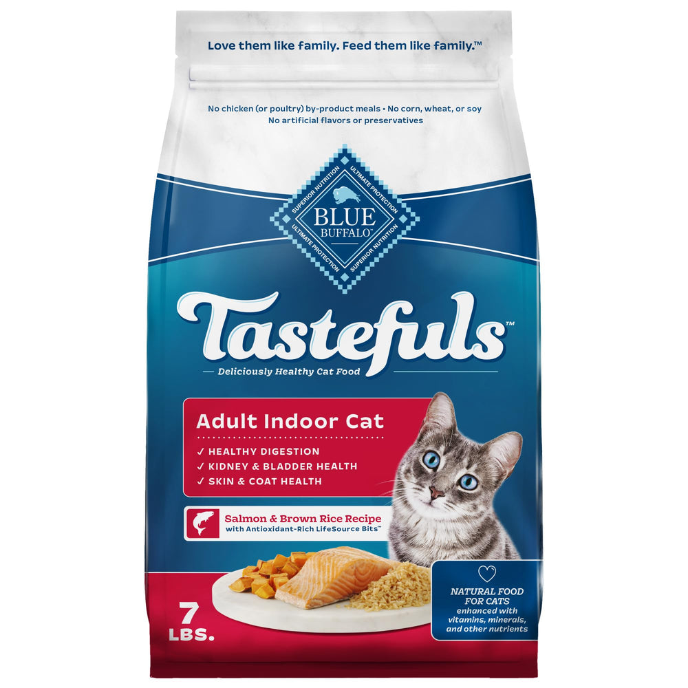 Blue Buffalo Tastefuls salmon-first kibble for protein-rich meals.