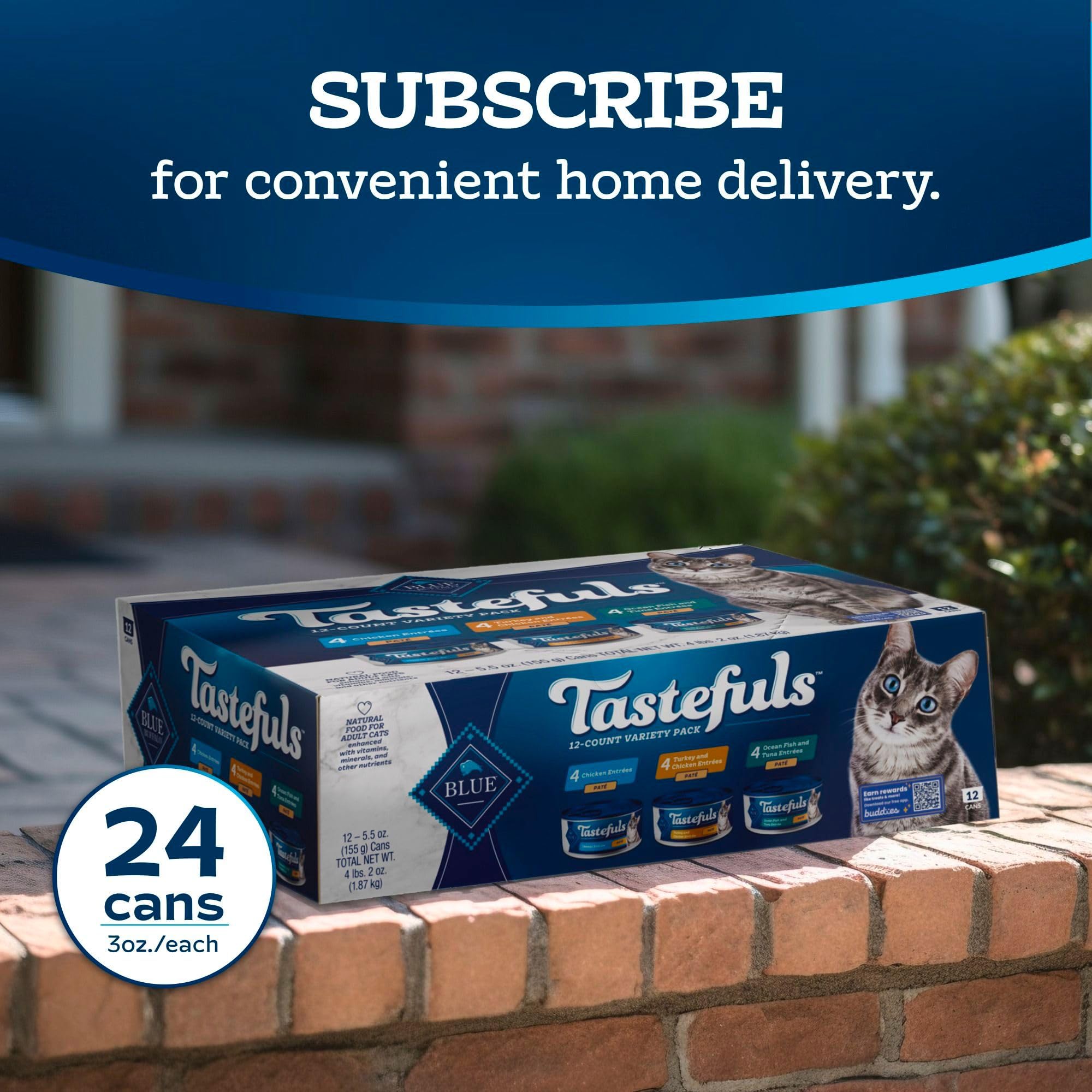 Blue Buffalo Tastefuls packaging on display demonstrates ingredient transparency and clear labeling.