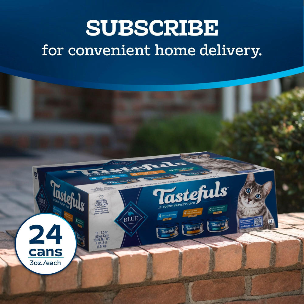 Blue Buffalo Tastefuls packaging on display demonstrates ingredient transparency and clear labeling.