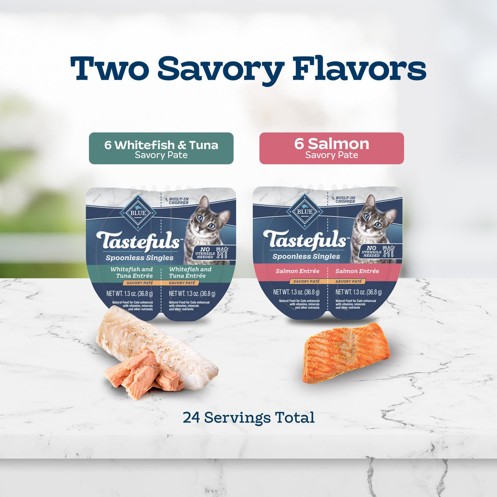 Twin-pack tray design keeps meals organized for daily feeding.