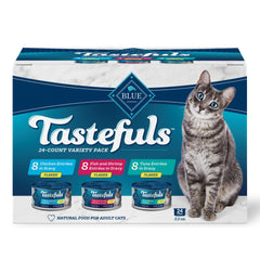 Blue Buffalo Tastefuls tuna-first-ingredient in gravy boosts flavor and moisture for cats.