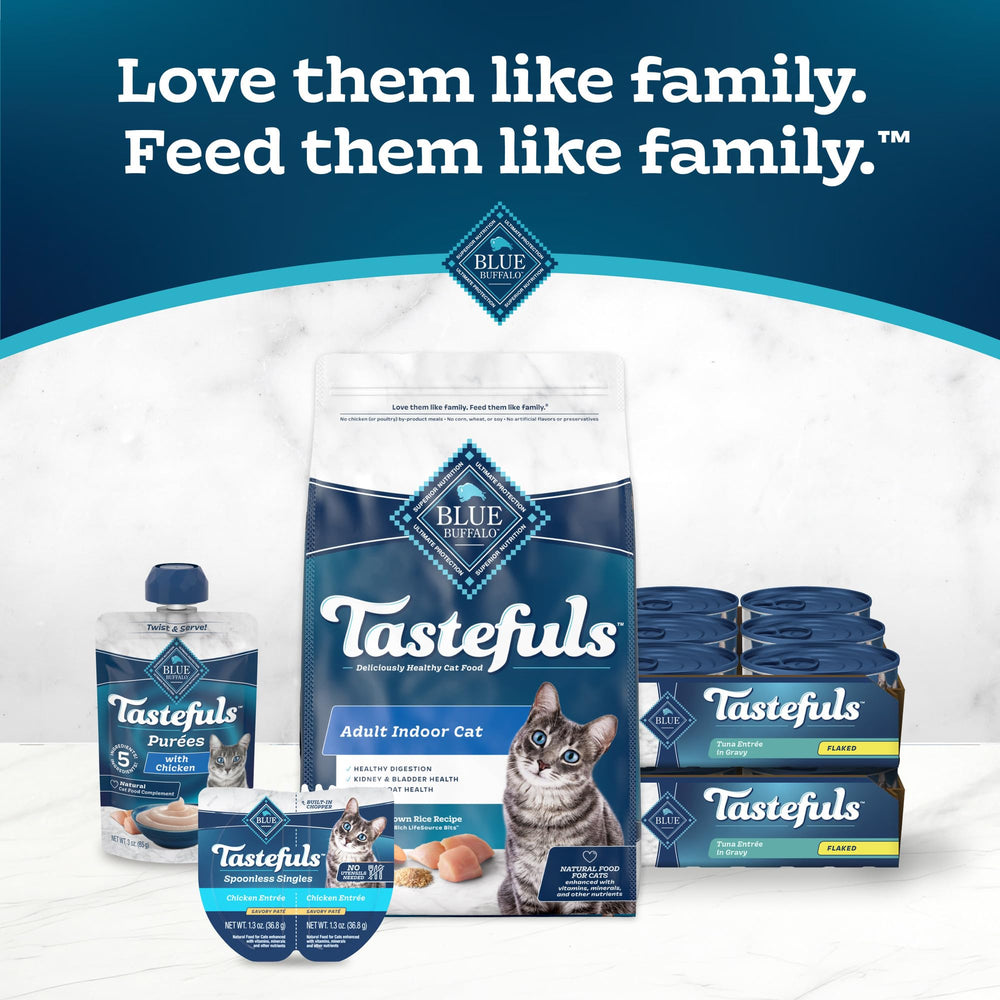 Blue Buffalo Tastefuls tuna flaked wet cat food product overview aids decision making.