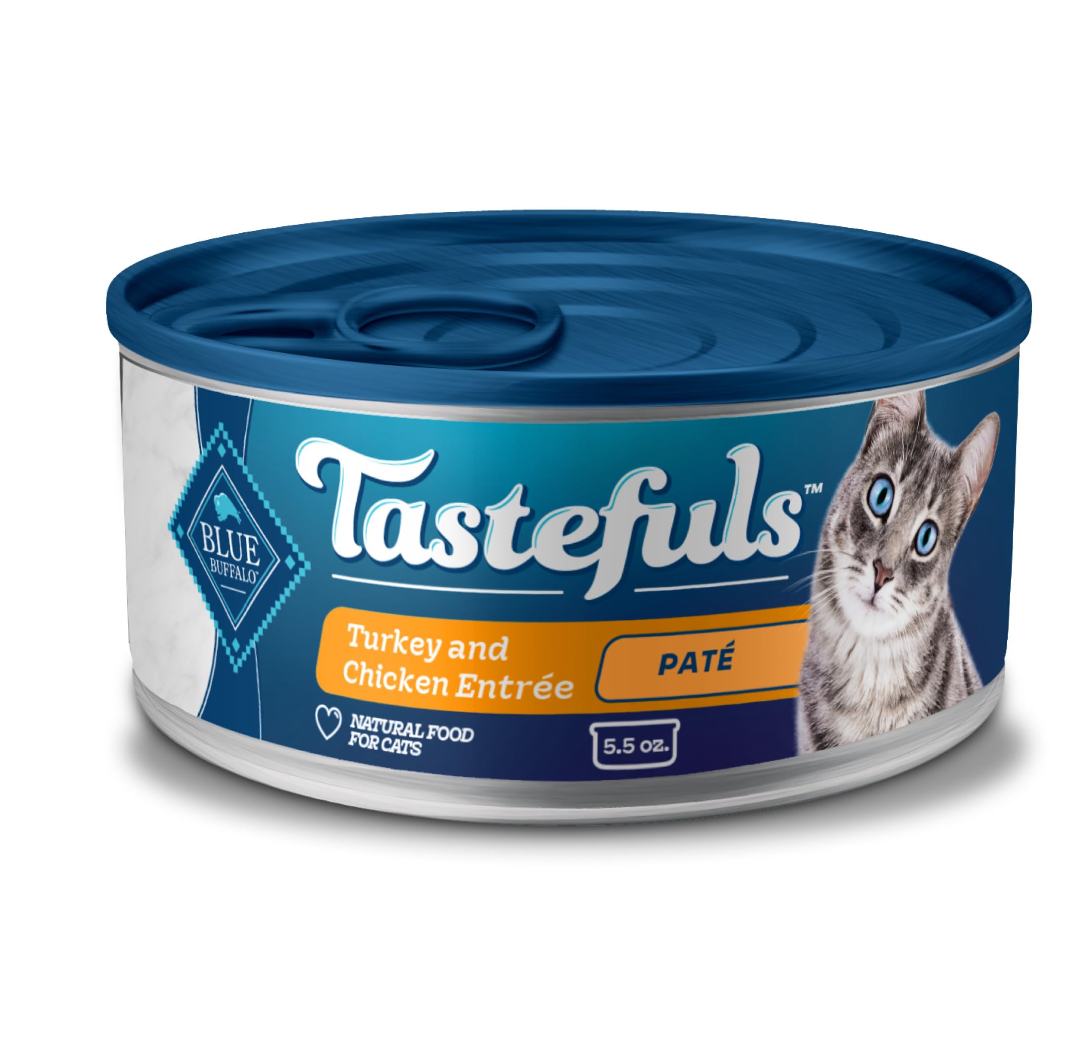 Blue Buffalo Tastefuls turkey-first-ingredient visual highlights real protein flavor.