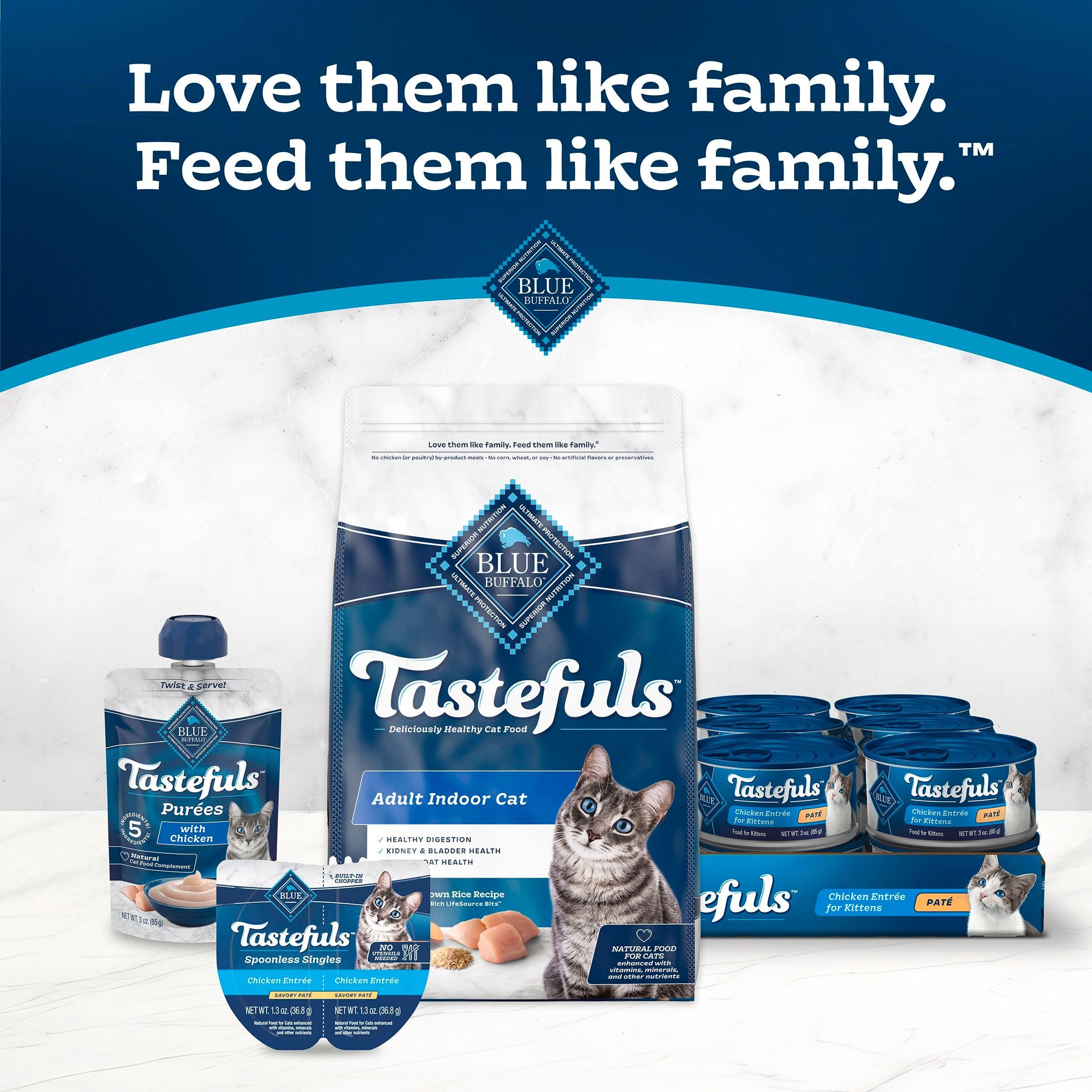 Blue Buffalo Tastefuls four-flavor variety close-up showcases product diversity
