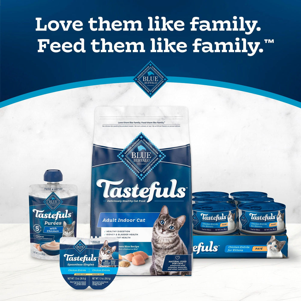 Blue Buffalo Tastefuls four-flavor variety close-up showcases product diversity