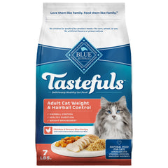 Blue Buffalo Tastefuls weight and hairball control chicken 7lb bag supports weight management and hairball control