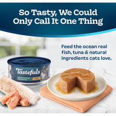 Ocean Fish and Tuna Entrée cans on shelf emphasize convenient daily meals.