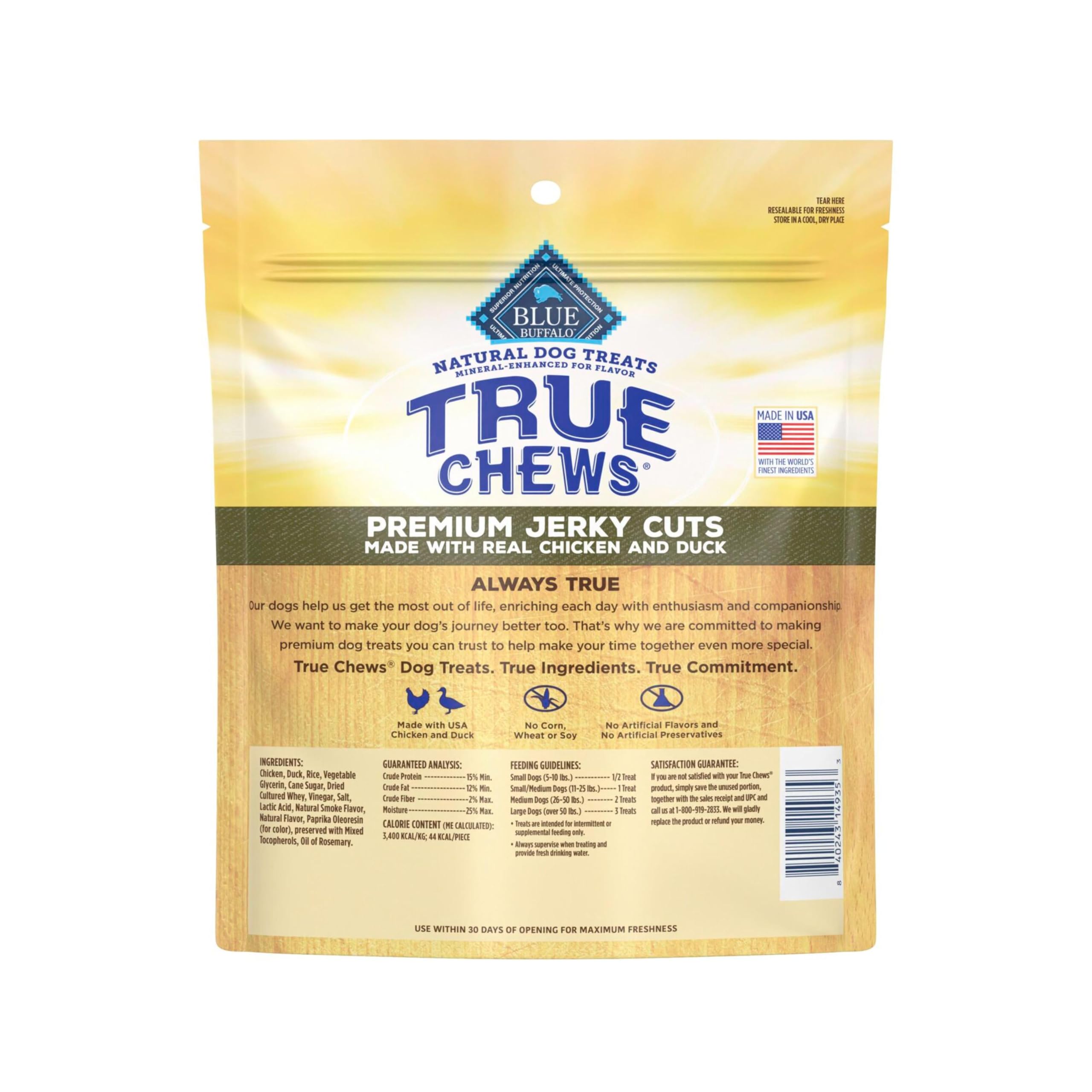 Blue Buffalo True Chews chicken and duck formula ideal for training rewards