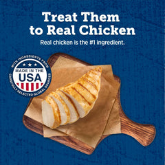 Blue Buffalo True Chews Jerky Cuts real chicken first ingredient close-up
