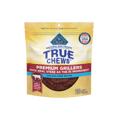 Blue Buffalo True Chews Premium Grillers beef treats in packaging, ideal reward for dogs