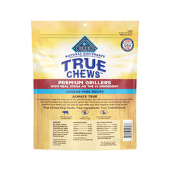 Blue Buffalo True Chews Grillers with real beef first for meat-forward flavor.